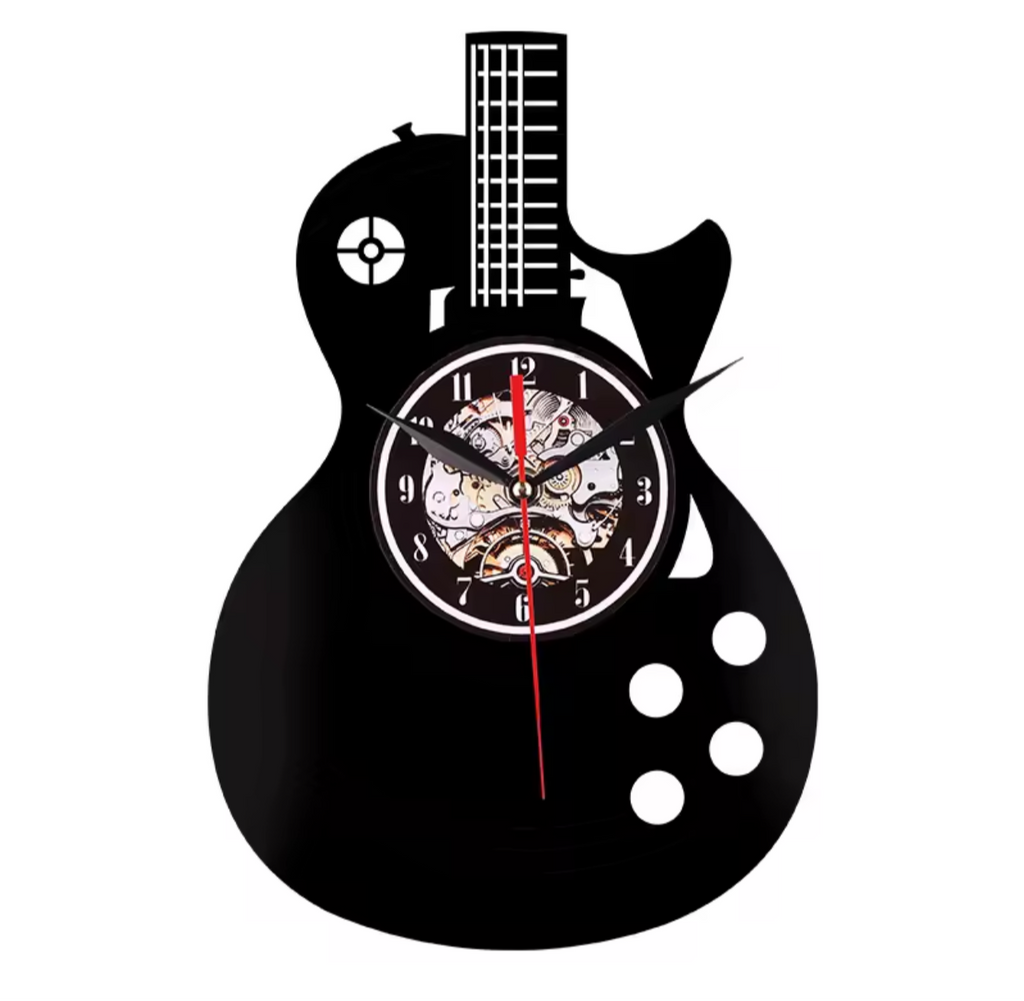 Guitare Vinyl Record Clock