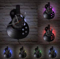 This Guitare LED Vinyl Record Clock brings a polished clock design and decorative character to the wall.