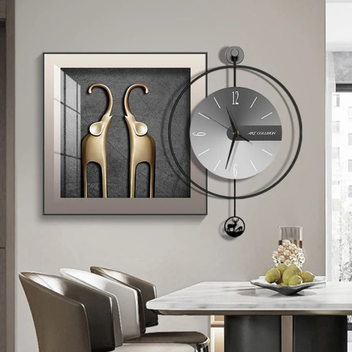 Decorative Elephants Large Wall Clock