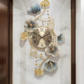 A closer view of the Floral of Luxury Large Wall Clock, created to become a striking focal point in any room.