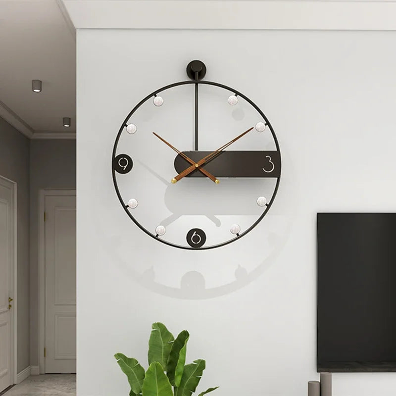 A closer view of the Modern Large Wall Clock, created to become a striking focal point in any room.