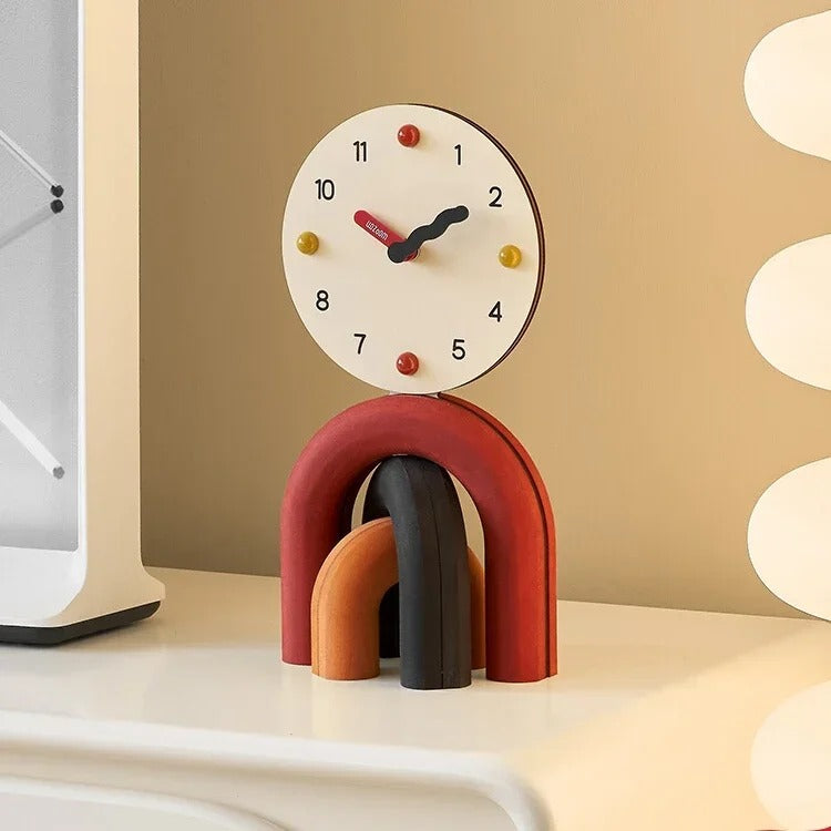 The Designer Colorful Tabletop Clock, a statement clock that lends personality to a carefully styled interior.
