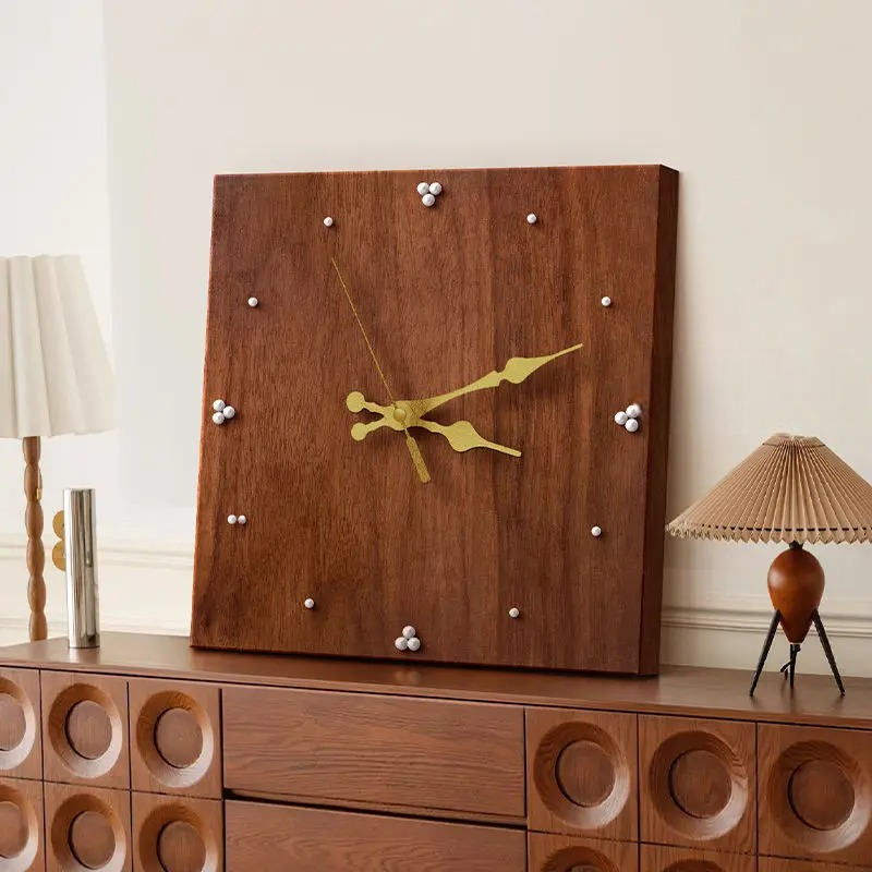 Wood and Black Clock