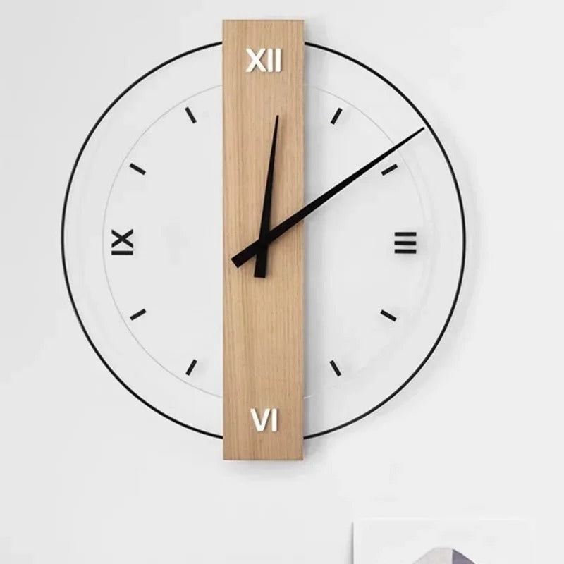 An elegant Wood Roman Numerals Clock designed to give a room a memorable decorative detail.