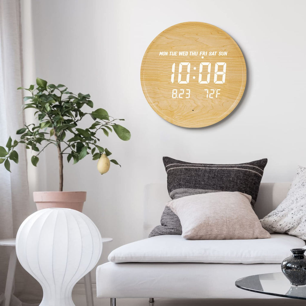 This Wood LED Clock brings a polished clock design and decorative character to the wall.