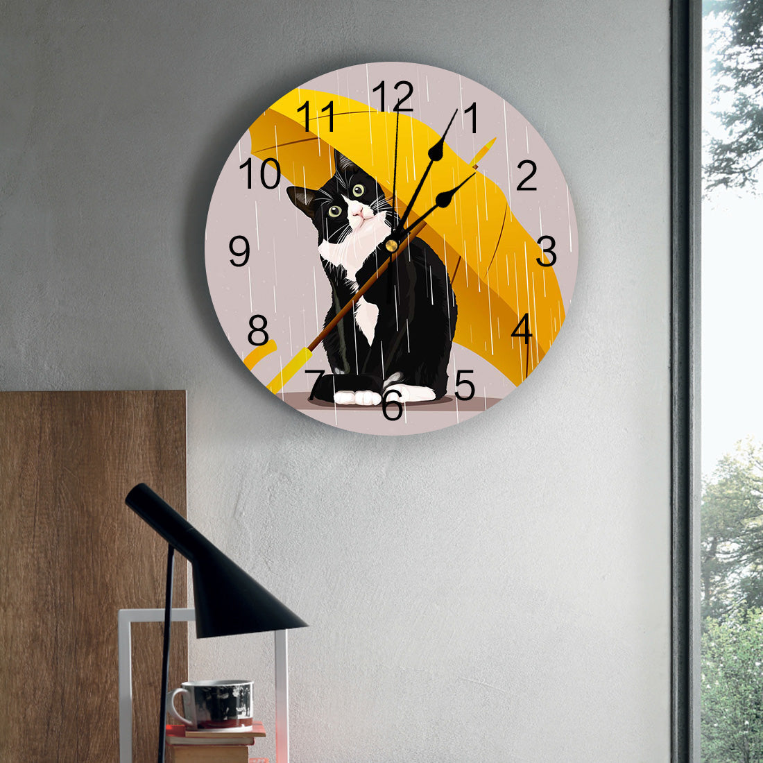 A Cat Lilou Clock that brings a distinctive finishing touch to a stylish interior.