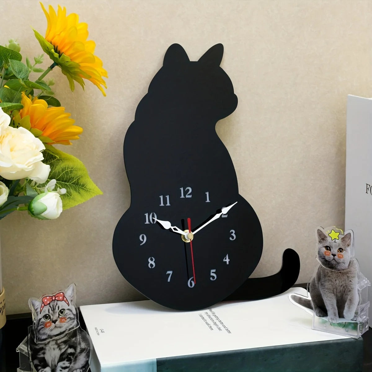 Cat Clock Wall