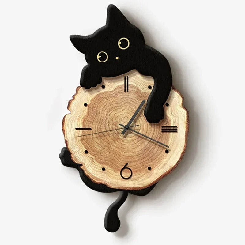 Cat Black Clock