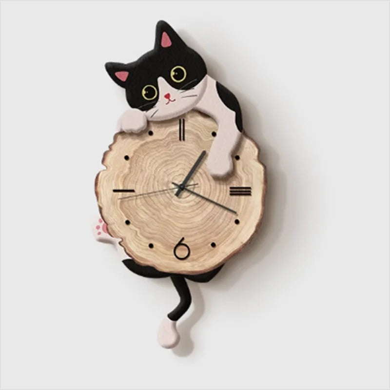 Cat Black Clock