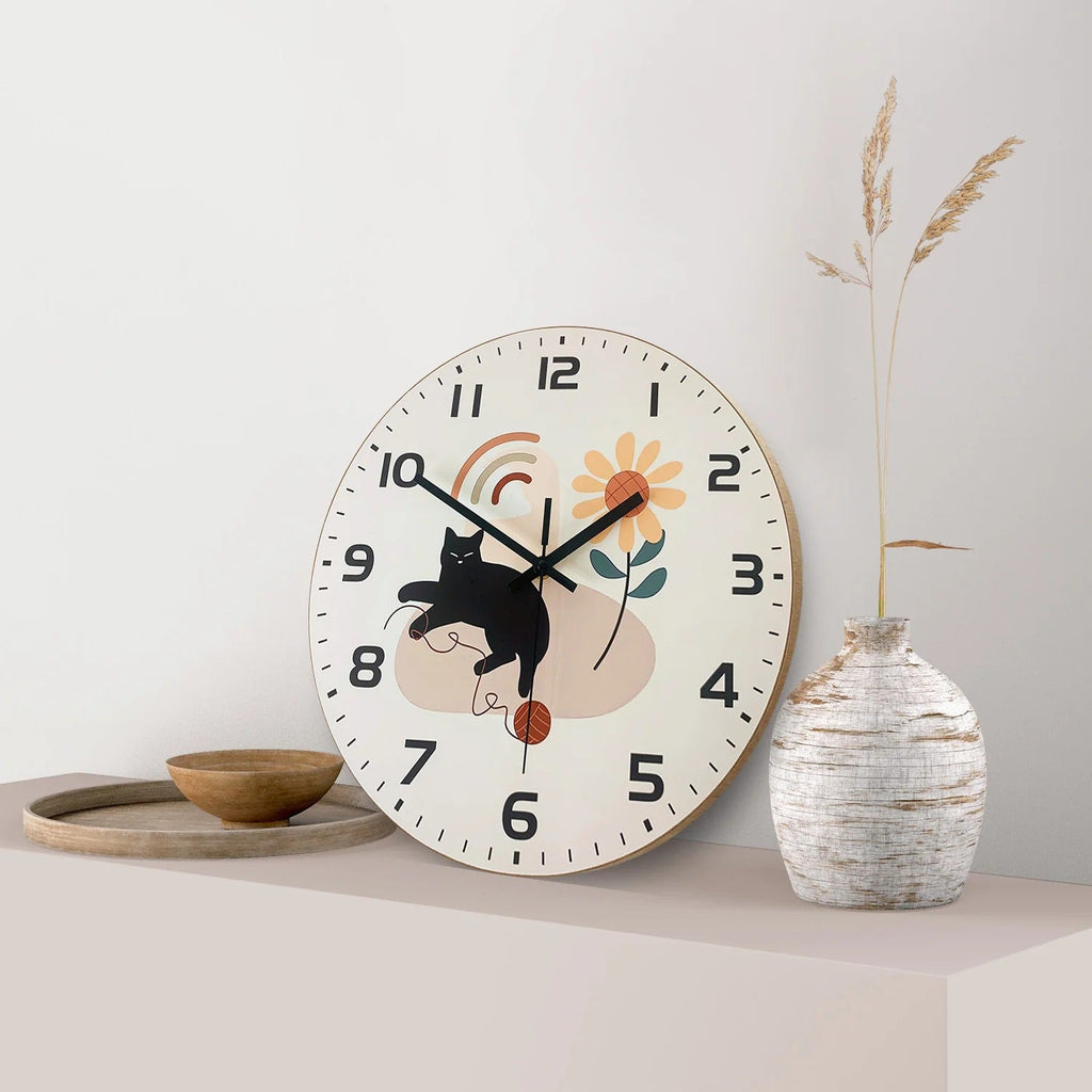 Cat Scandinavian Clock