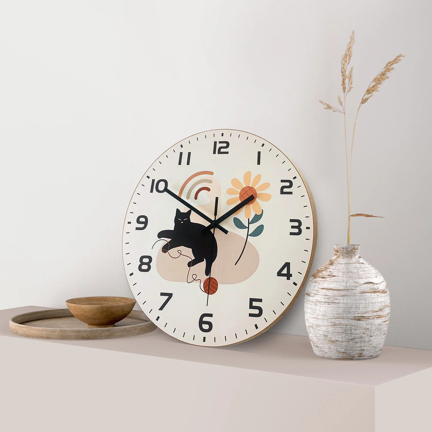 Cat Scandinavian Clock
