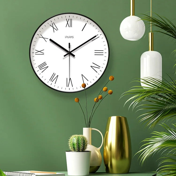 An elegant Roman Numerals Clock designed to give a room a memorable decorative detail.