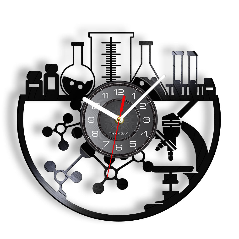 This Chemistry Clock brings a polished clock design and decorative character to the wall.