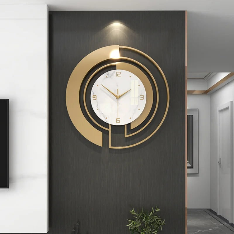 The Gold Designer Clock displayed as a functional yet eye-catching feature for the home.