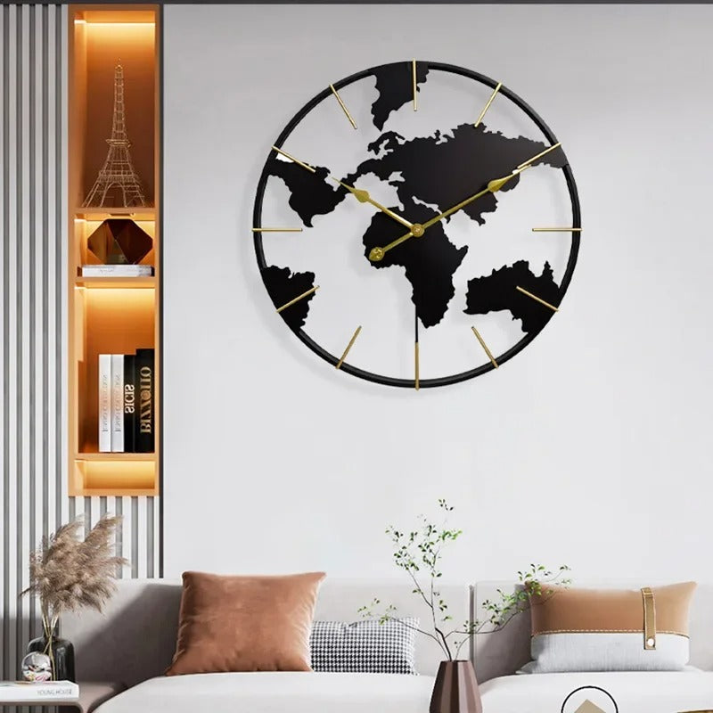 The Wrought Iron Clock, a statement clock that lends personality to a carefully styled interior.