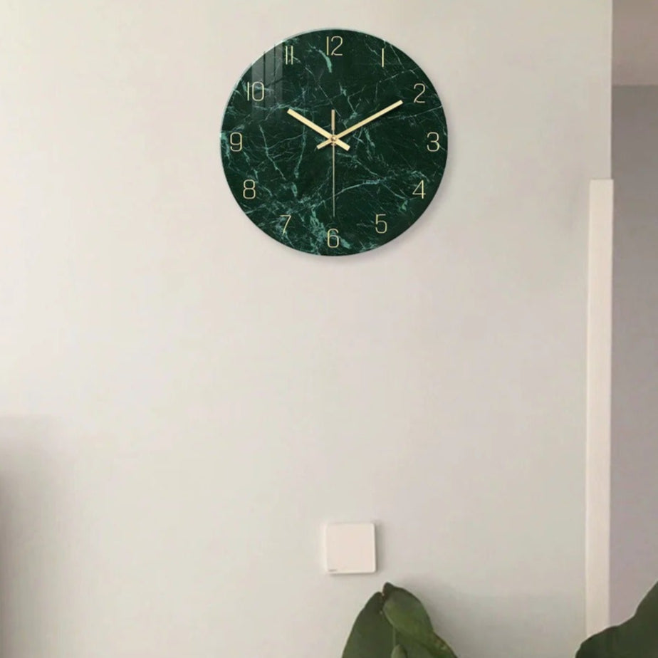 Glass Effet Marble Wall Clock