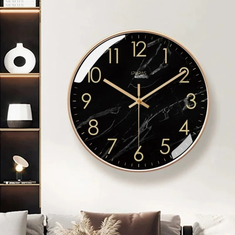 Marble Black Clock