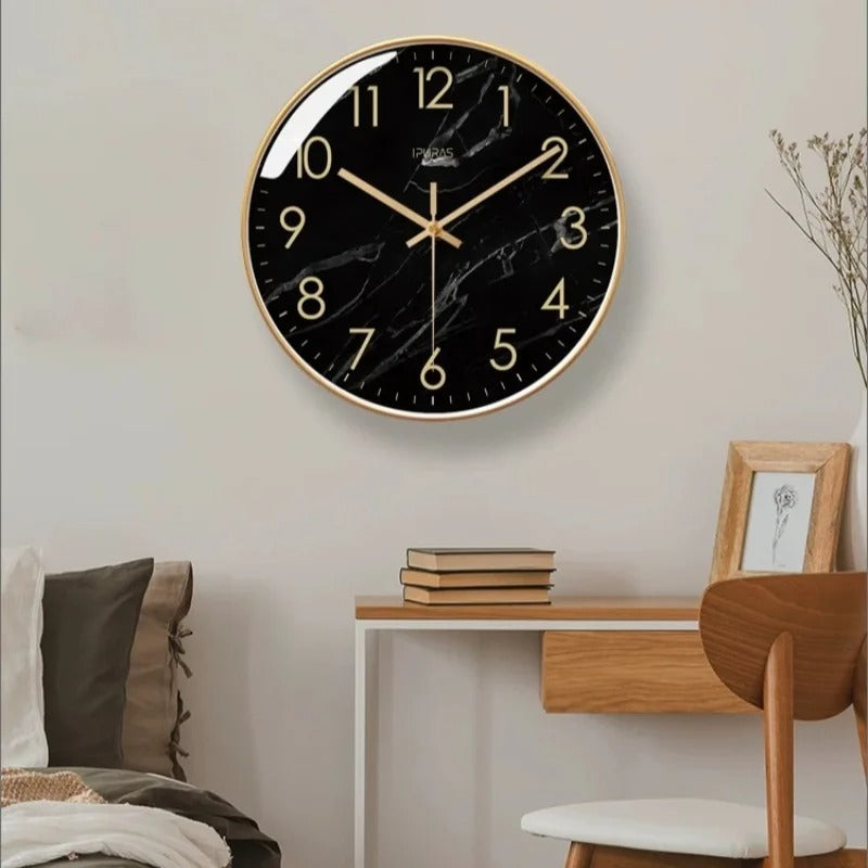 An elegant Marble Black Clock designed to give a room a memorable decorative detail.