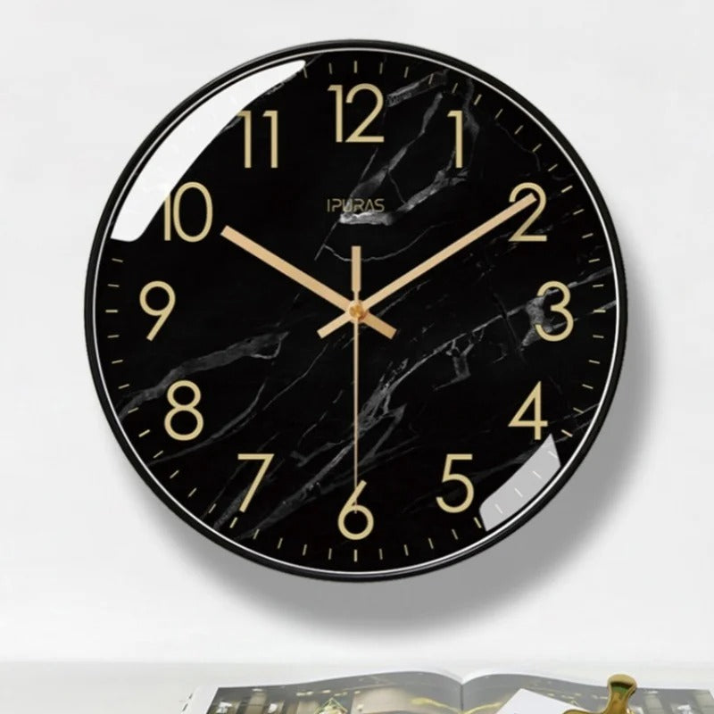 Marble Black Clock