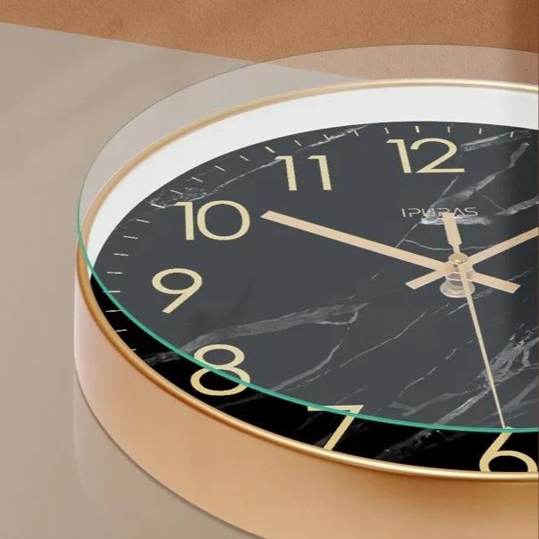 Marble Black Clock
