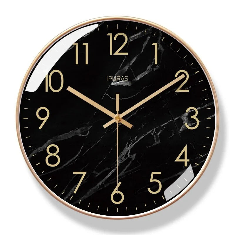 Marble Black Clock
