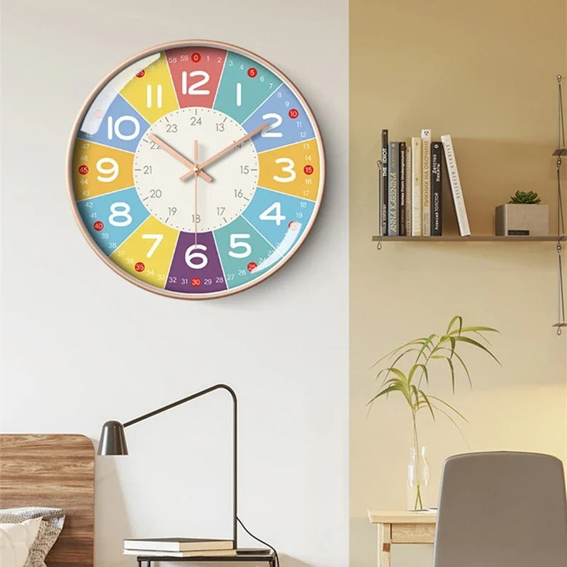 A Kids Learning Clock with a distinctive presence, made to enhance a curated interior.