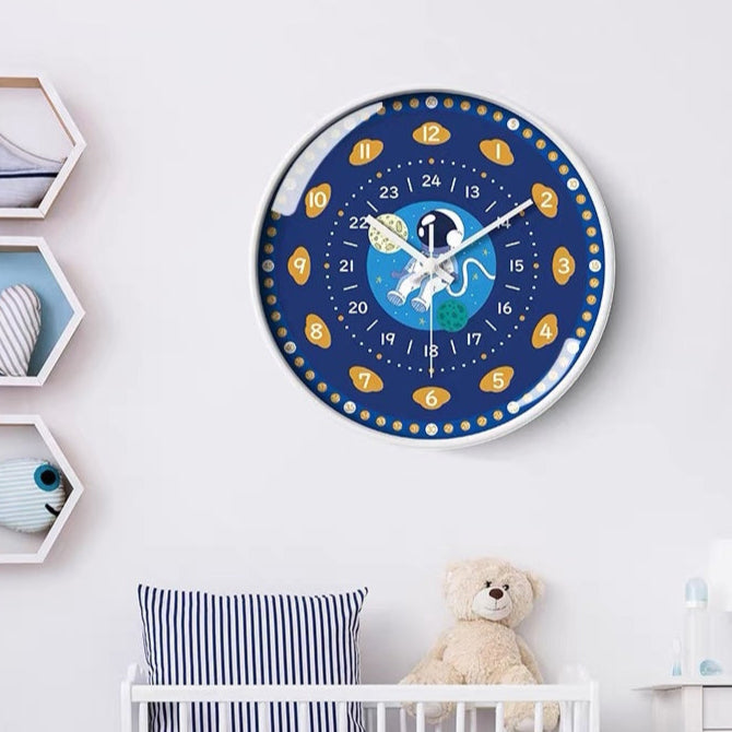 This Kids Educational Astronaut Clock brings a polished clock design and decorative character to the wall.