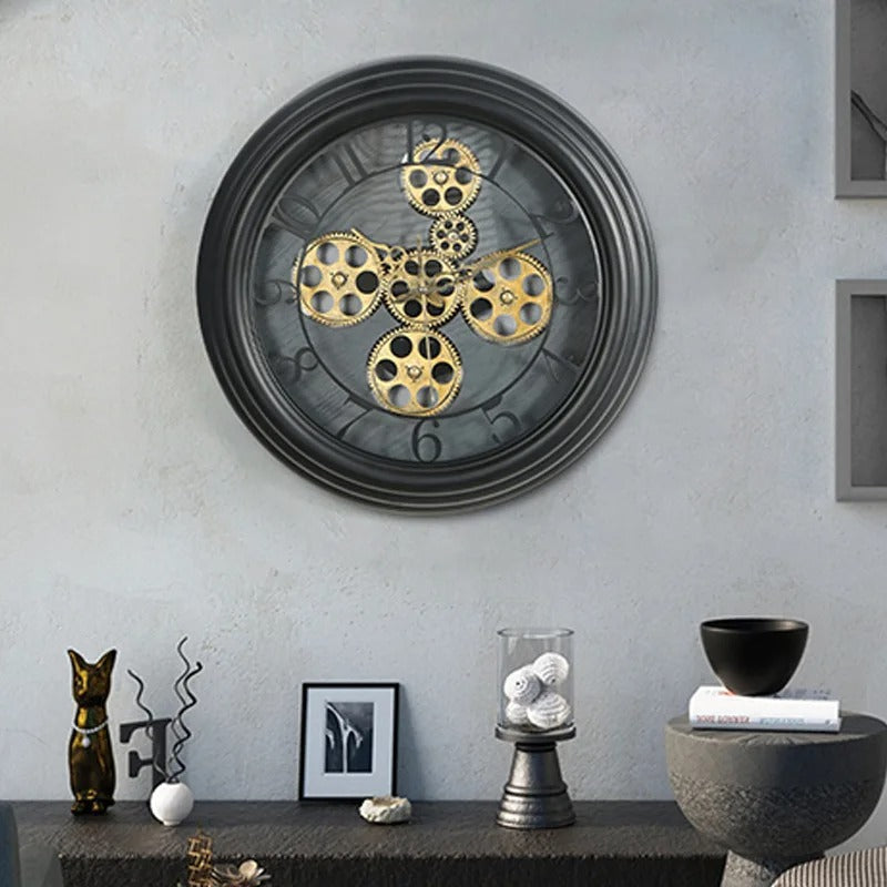 A Gears Clock with a distinctive presence, made to enhance a curated interior.