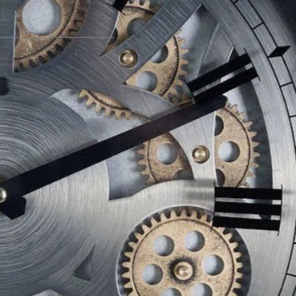 Gears Silver Clock
