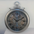 The Gears Silver Clock shown as a refined decorative accent for a modern living space.
