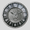 The Gears Industrial Clock, presented as a decorative timepiece for a thoughtfully designed home.