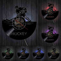 A closer view of the Hockey LED Clock, created to become a striking focal point in any room.