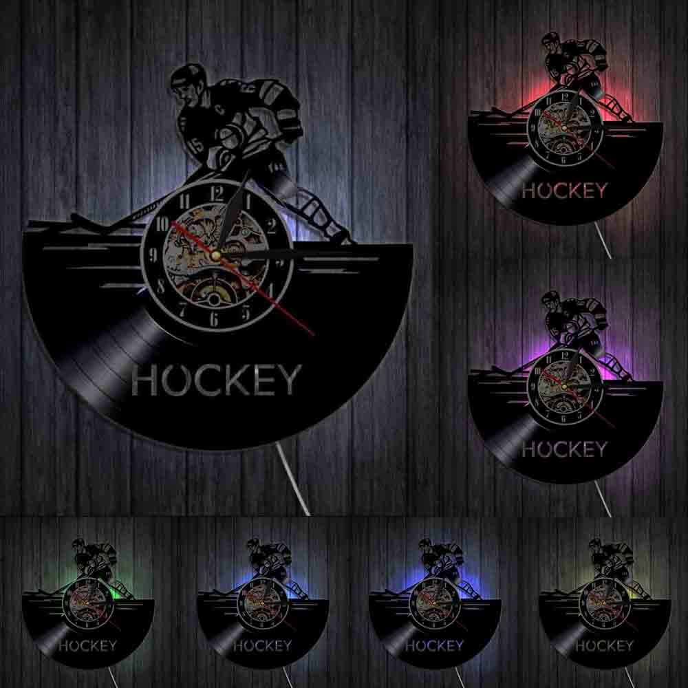 A closer view of the Hockey LED Clock, created to become a striking focal point in any room.