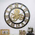 An elegant Industrial Clock designed to give a room a memorable decorative detail.