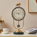 This Brass Clock brings a polished clock design and decorative character to the wall.