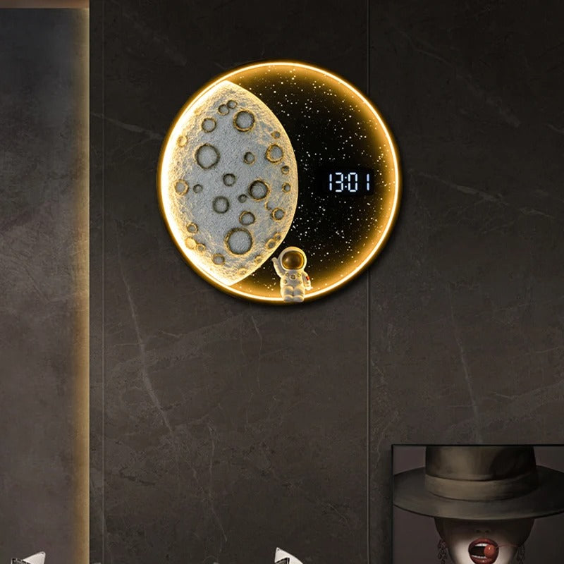 A closer view of the LED Clock, created to become a striking focal point in any room.