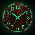 The Illuminated Wood Clock, a statement clock that lends personality to a carefully styled interior.