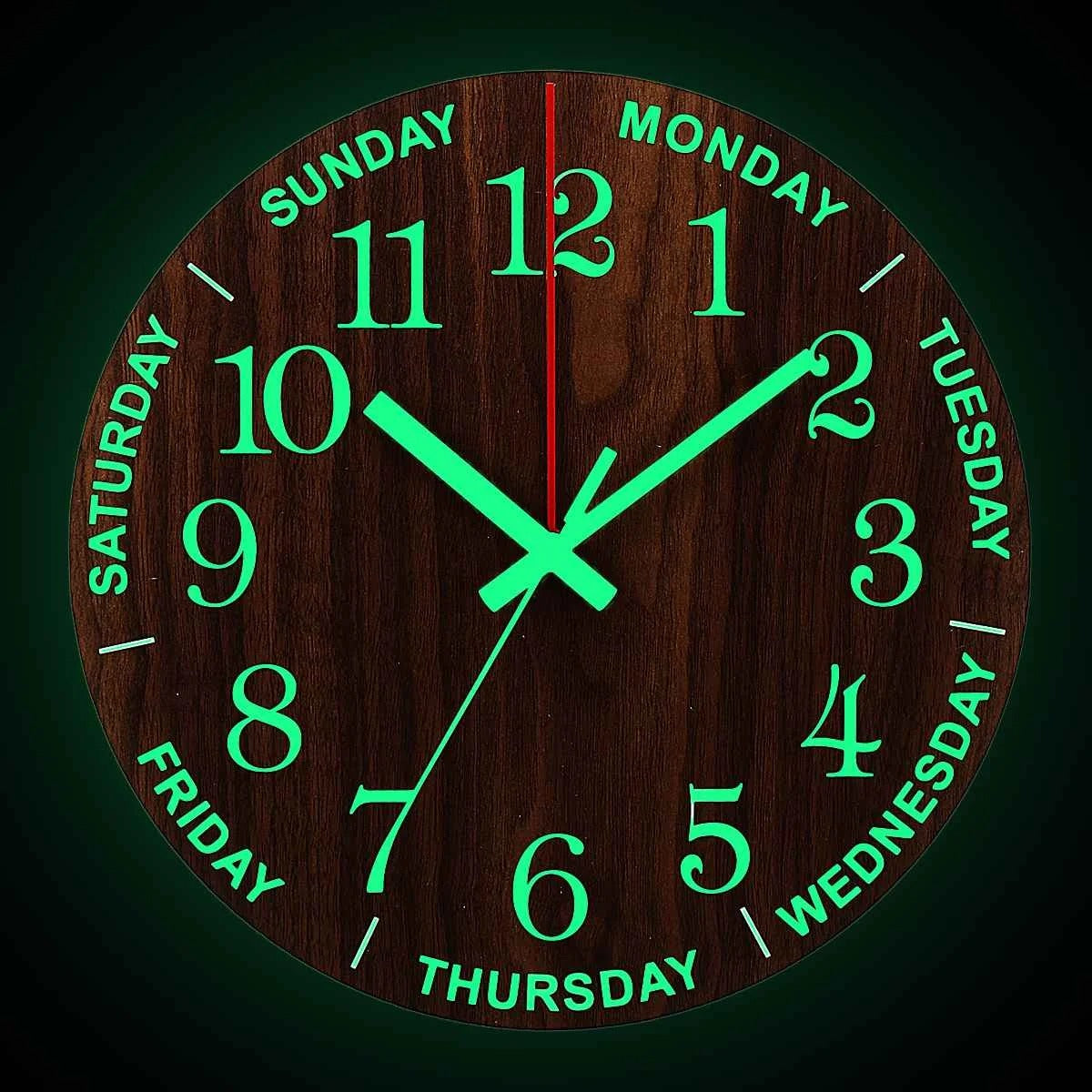 The Illuminated Wood Clock, a statement clock that lends personality to a carefully styled interior.