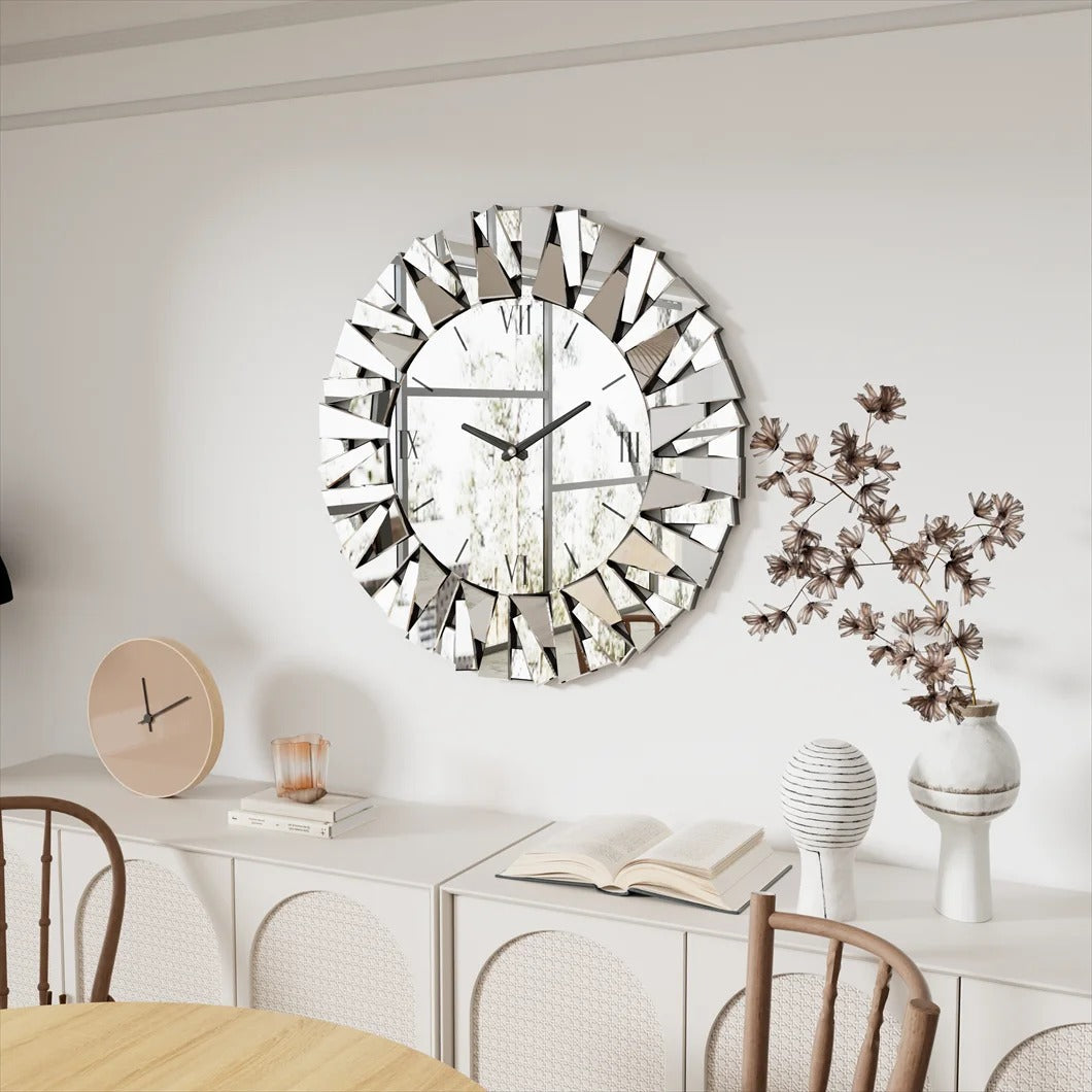The Miroir Clock, a statement clock that lends personality to a carefully styled interior.