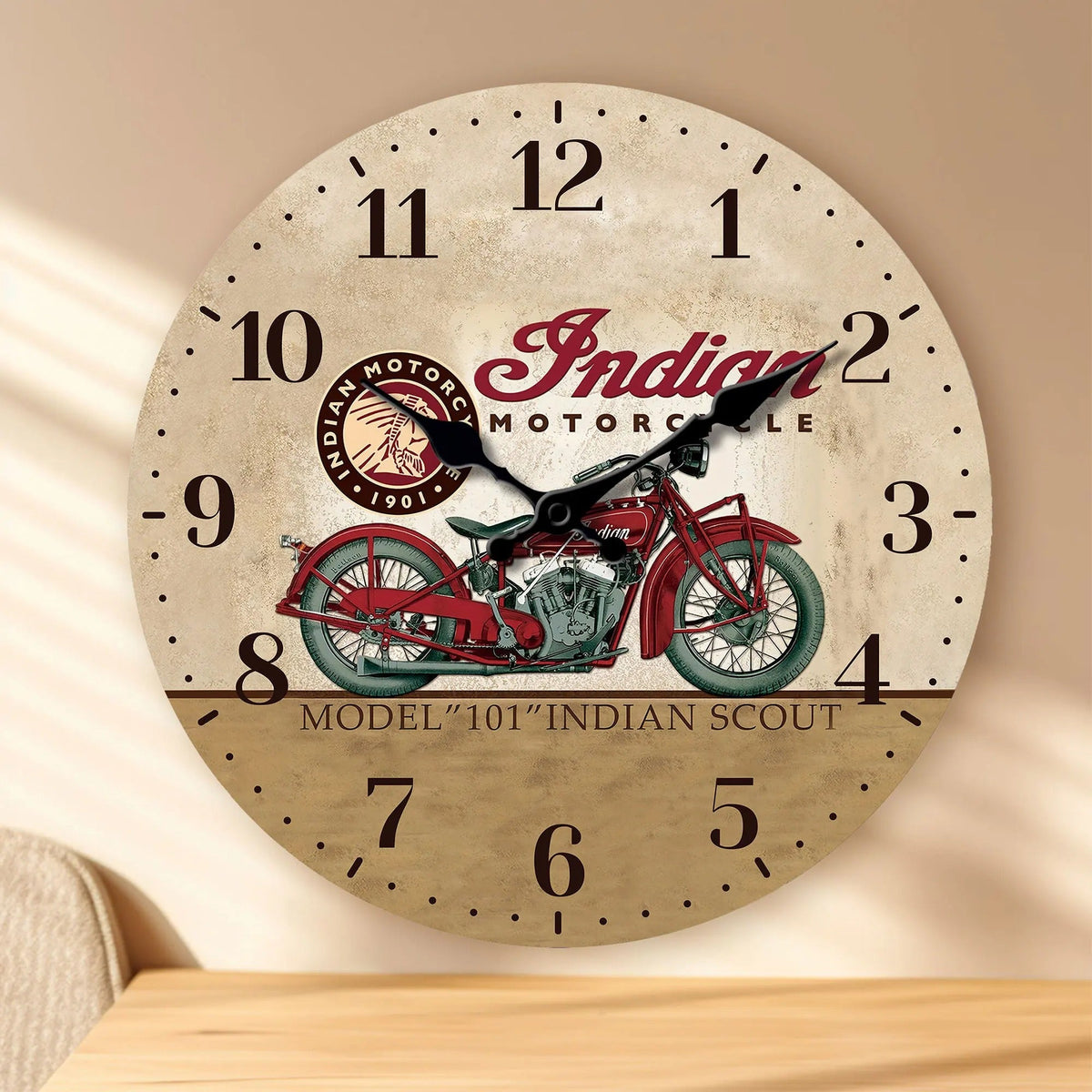 The Moto Clock, a statement clock that lends personality to a carefully styled interior.