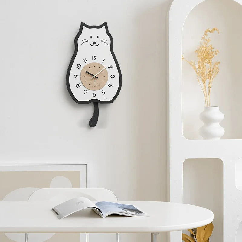 A Wall Clock with Cat with a distinctive presence, made to enhance a curated interior.
