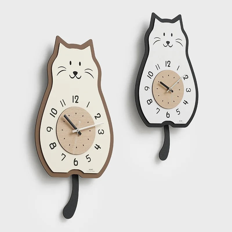 Wall Clock with Cat