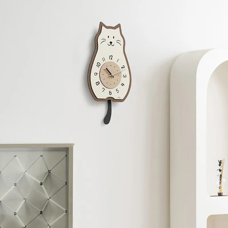 Wall Clock with Cat