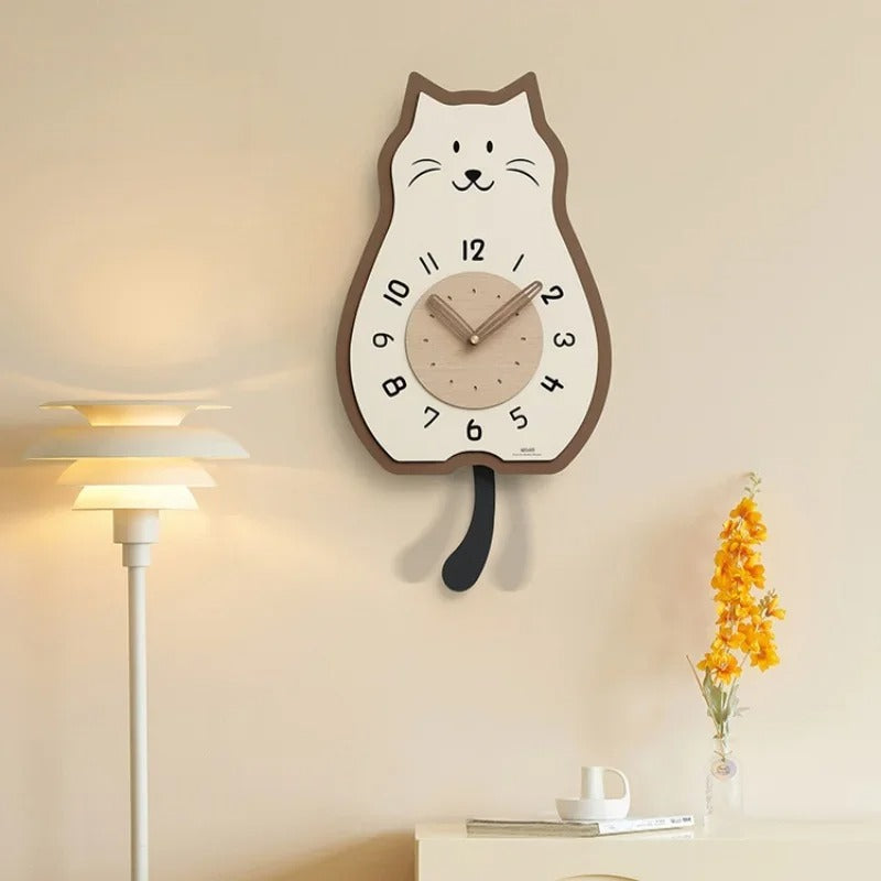 Wall Clock with Cat