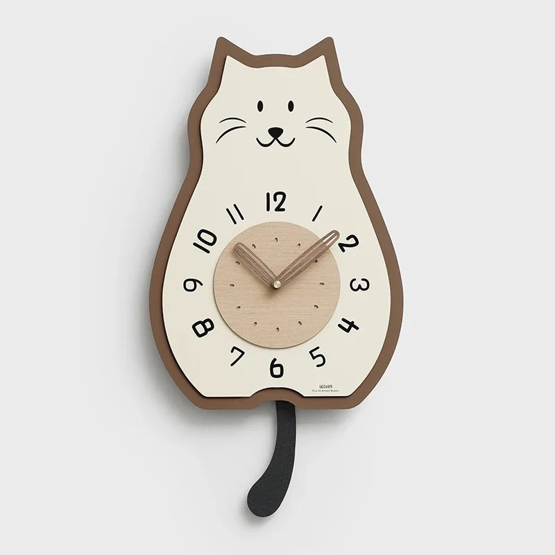 Wall Clock with Cat
