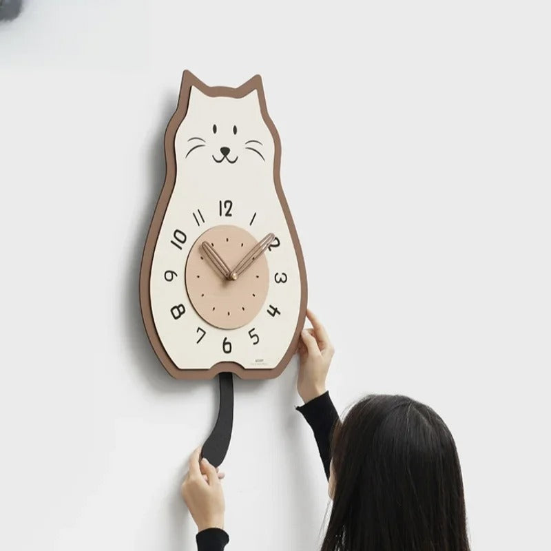 Wall Clock with Cat
