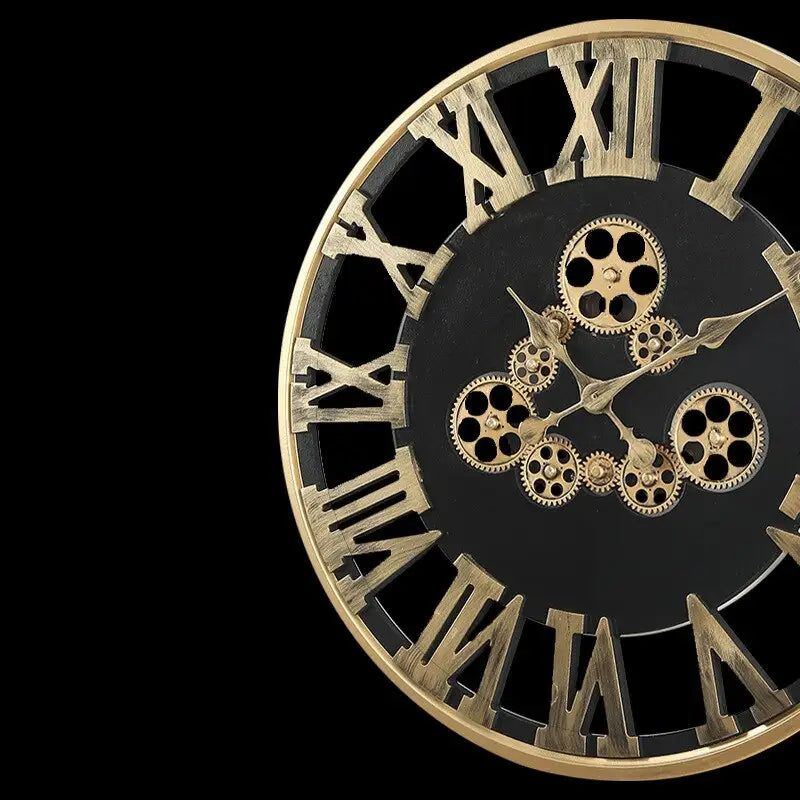 Wall Clock with Moving Gear