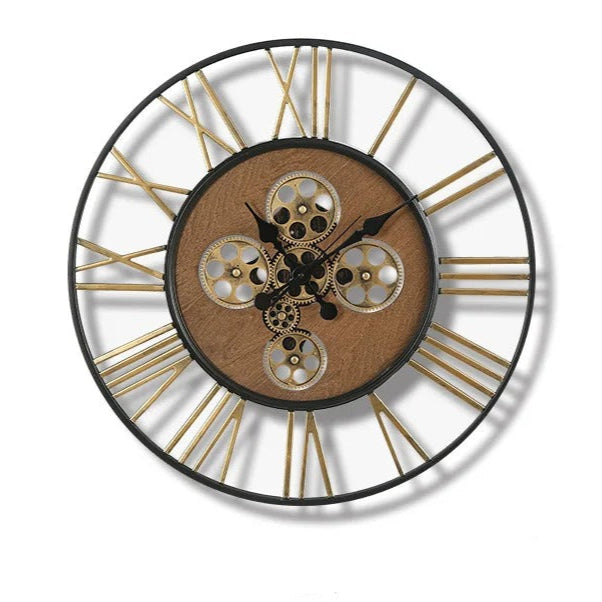 Wall Clock with Moving Gear