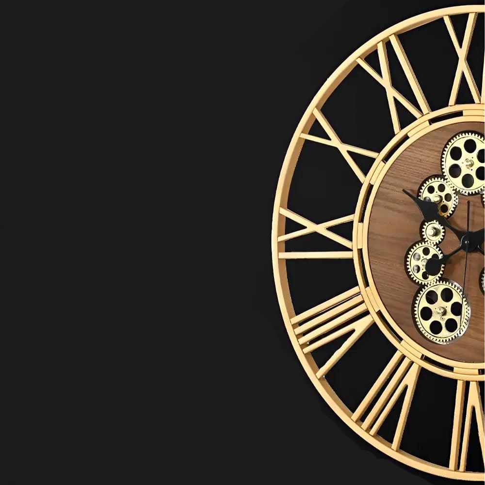 Wall Clock with Moving Gear