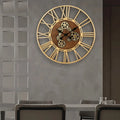 This Wall Clock with Moving Gear brings a polished clock design and decorative character to the wall.